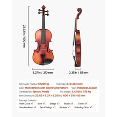 Violin 4/4 Full Size for Adults, Violin Fiddle Set for Beginners Student with H