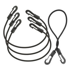 Durable Rubber Bungee Cords Set 4Pcs Black with Dual Hooks for Home and Camping