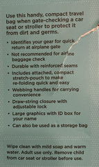 Travel Bag Fits Car Seats & Most Strollers Red Easy Find At Gate NEW Damaged Box