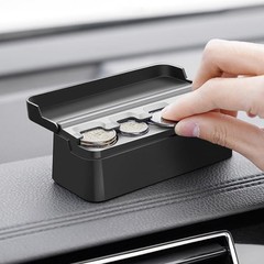 WSSROGY 2 Pack Car Coin Change Holder 1.5 x 1.57 x 4.53 inches, Black 2pcs