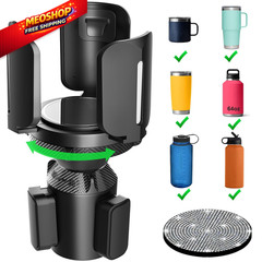 Upgraded 64oz Large Cup Holder Expander with Coaster for Car, Black