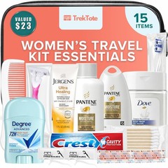 15-Piece Women&rsquo;s Travel Toiletry Kit – Essential Travel Accessories & Premium To
