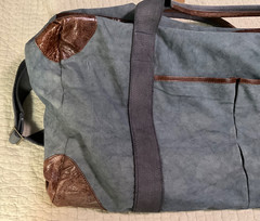 POTTERY BARN UNION CANVAS WEEKENDER LARGE BAG GRAY NEW WITH TAGS