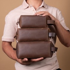 Personalized Leather Dopp Kit, Toiletry Bag, Travel Wash Bag, Groomsmen Gift