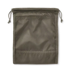 MUJI Polyester Mesh Drawstring Bag Double Type Khaki S Approx. 20 x 25 x 10 cm