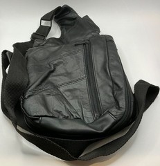 Crossbody Leather Bag Unisex Travel Black Organizational 10” x 8” Buxton