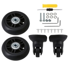2pcs 75x26mm Roller Wheels with 2pcs Luggage Swivel Caster Repair Kit