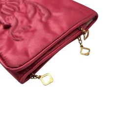 VTG ila American Needlecrafts Hot Pink Satin Foldout 4 Zipper Jewelry Travel Bag