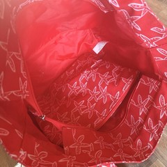 Red Starfish Insulated Bag With Sunglasses Pouch And Make Up Pouch Beach Sun