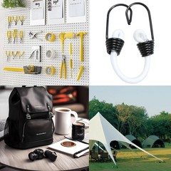 PDETVEO 10PCS 2 Inch Mini Bungee Cords with Hooks, White 2 Inch,