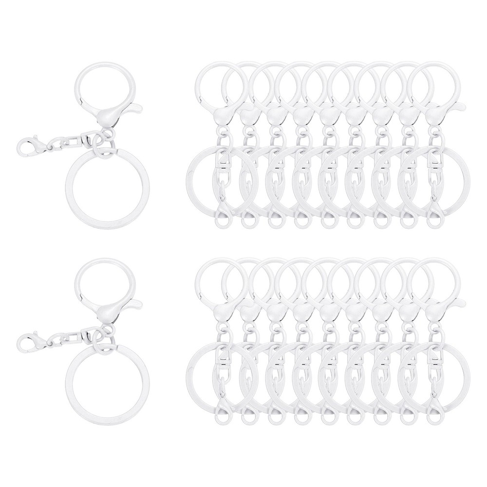 20 Pieces Large Bag Hooks with Rings, White