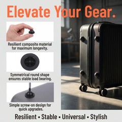 Durable Black Plastic Luggage Feet Studs 12Pcs Replacement Accessories for Bags