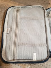 Bevegekos Navy Blue Travel Tech Organizer Case Double Zip Pouch W Wrist