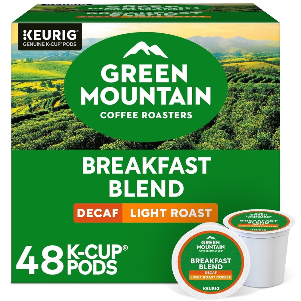 Green Mountain Coffee Roasters Decaf Breakfast Blend K-Cup for Keurig Brewers 48