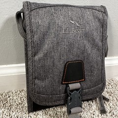 L.L.Bean Travel Organizer Neck Wallet Passport Holder Crossbody Gray