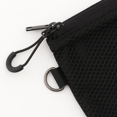 MUJI polyester double zipper case S Black Approx. 10 x 13.5 cm