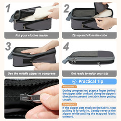 4 Set/6 Set/8 Set Compression Packing Cubes Travel Accessories Expandable Packin