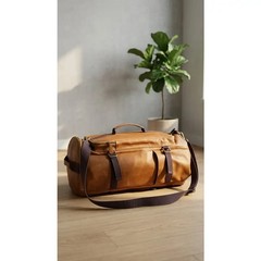 Tuzech Handmade 3-Way Convertible Real Leather Travel Backpack & Duffel Bag
