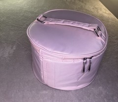ABC breast form Pink Travel Case with Zipper & Handle, Floral Embroidery