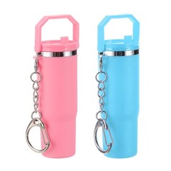 Mini Keychain Cup, 2Pcs for Tumbler, Pink and Sky Blue