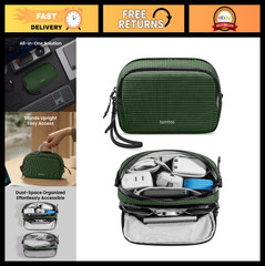 Electronic Organizer Travel Case – Dual Compartment, Portable Tech Bag for Trave