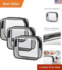 Lightweight TSA Approved 3-Pack Clear Toiletry Bags | Airport Carry-On Compliant