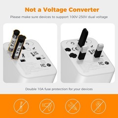 TESSAN Universal Travel Adapter 2 USB-C 2 USB-A Worldwide Plug