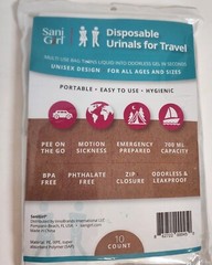 SaniGirl Disposable Urinals for Travel 10 count Unisex Design