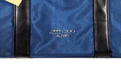Jimmy Choo Parfums Navy Blue Nylon Large Weekend Duffel Travel Bag