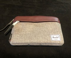 The Herschel Supply Co. Brand Gray Brown Zipper Cosmetic Bag Virgin Atlantic