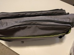 Eddie Bauer Black/Green Travel Bag Shoulder Strap, Multiple Zip Pockets