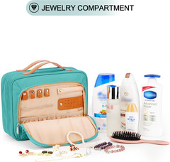 COOSKY Travel Hanging Toiletry Bag for Women, Cruise Ship Essentials, with Jewel