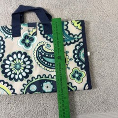 Thirty-One Paisley Toiletry Bag Travel Hanging Roll-Up Cosmetic Organizer Teal