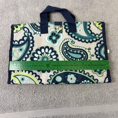 Thirty-One Paisley Toiletry Bag Travel Hanging Roll-Up Cosmetic Organizer Teal