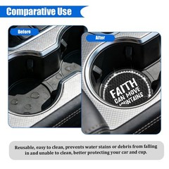 Zpana Bling Car Cup Holder Coaster, 4PCS 2.75 Inch Crystal Rhinestone Black