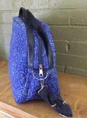 Unbranded Set Of Three Blue Quilted Cotton Polyester Travel/Overnight Bags NWOT