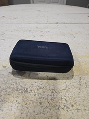 TUMI for Delta Small Navy Zip Pouch Hard Sided Travel Toiletry Bag Amenity