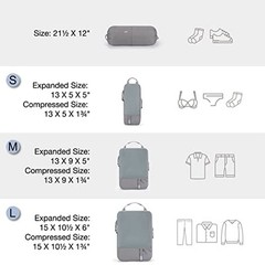 6 Set Compression Packing Cubes – Lightweight Set of 6 04-Storm Front Grey