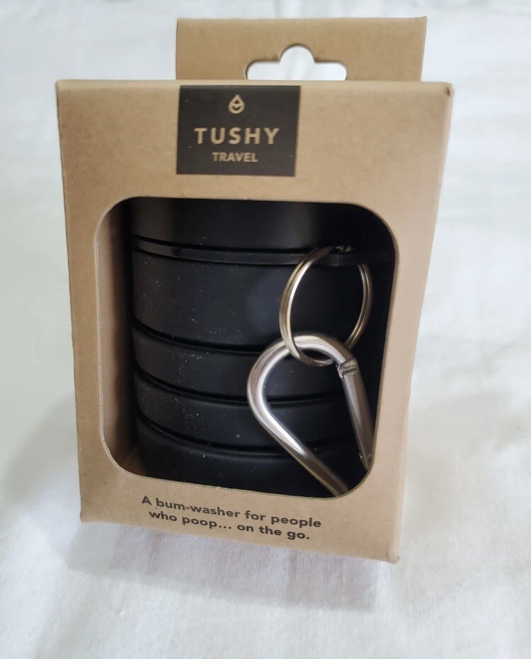 NIB NEW Tushy Travel Bidet Collapsible & Expandable Discreet Bottle Black Color
