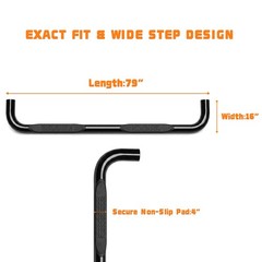 Running Boards Side Steps 3in Fit Silverado Sierra 1500 2500 3500 HD