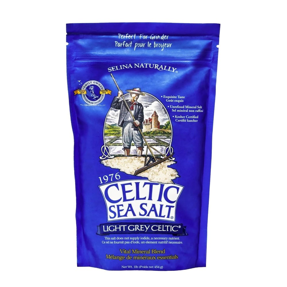 Celtic Sea Salt Light Grey Coarse – Unrefined Mineral Salt, 70+ Minerals, 1 lb