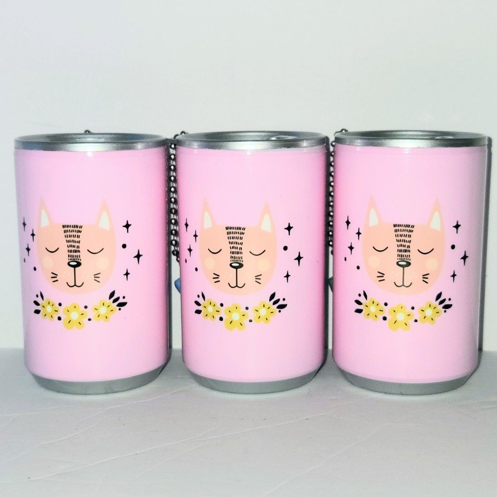 MINI WET WIPES 3-Pack *PINK CAT* in a Portable Can Easy to Store NEW SEALED