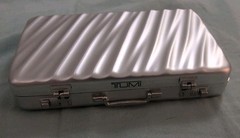 Tumi Aluminum Mini Attache Card Case Limited Promo 50 Anniversary Silver +Sleeve