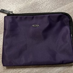 Tumi For Delta Pouch Toiletry Travel Bag Purple Zip 8 in X 6.5 in