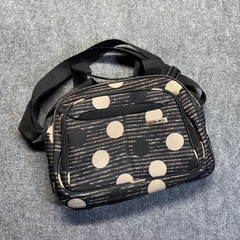 TAG Travel Bag Organizer Case 14.5×10.5 Black White Polka Dot Zip