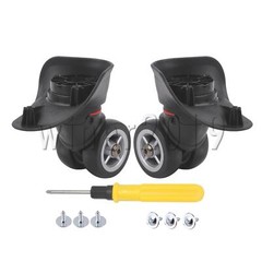 2 Pcs Swivel Spinner Mute Luggage Wheel Black 3.93 inch w/ Oil Blotting Sheets