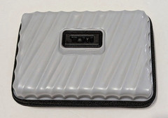 TUMI for Delta Hard Shell Zippered Zip Travel Organizer Accessory Case Gray 4”x6