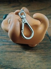 BATH & BODY WORKS Happy Dog brown Puppy POCKET *BAC HOLDER keychain