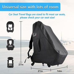 Jenen Jnzen Car Seat Travel Bag Wheels Car Seat Bag For Airplane Padded