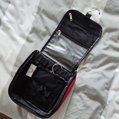 Vintage American Tourister Red Travel Toiletry Bag with Stainless Steel Hook